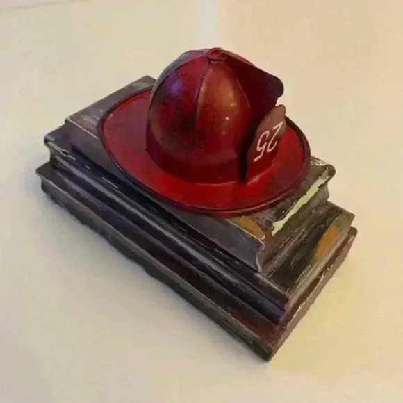 Homemade Fireman Accent Christmas Decor Paper Weight - Picture 3 of 7